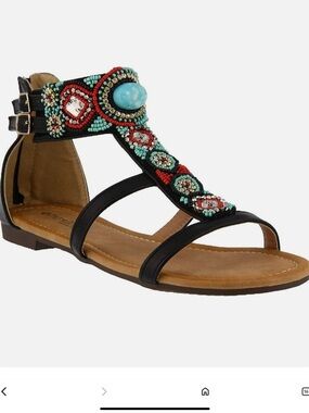 Patrizia Women's Francene Jeweled 
Adjustable Gladiator Sandal 41-us 9.5/10